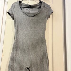 SHEIN Gray Ribbed Jumpsuit